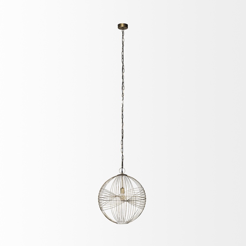 Gold Metal Globe Hanging Light By Homeroots