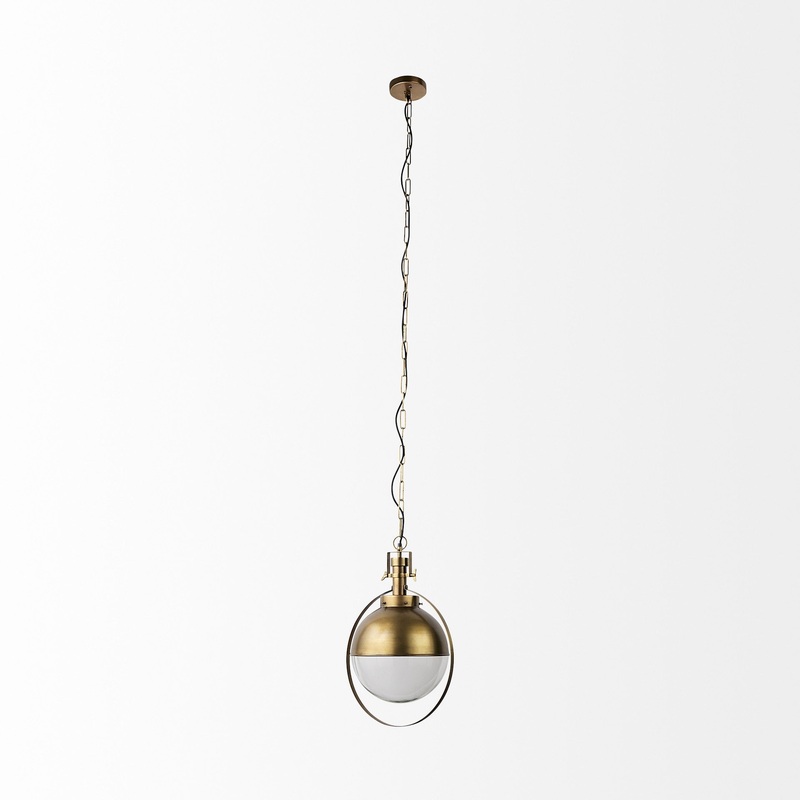 Gold Metal Sphere Pendant Hanging Light By Homeroots