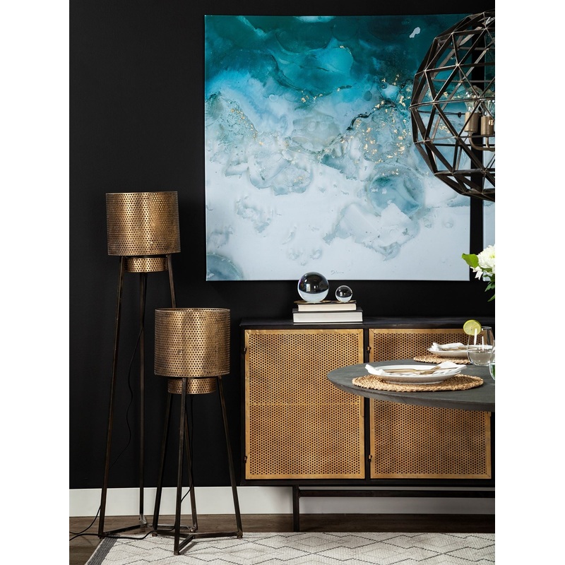 Gold Textured Tripod Floor Lamp By Homeroots