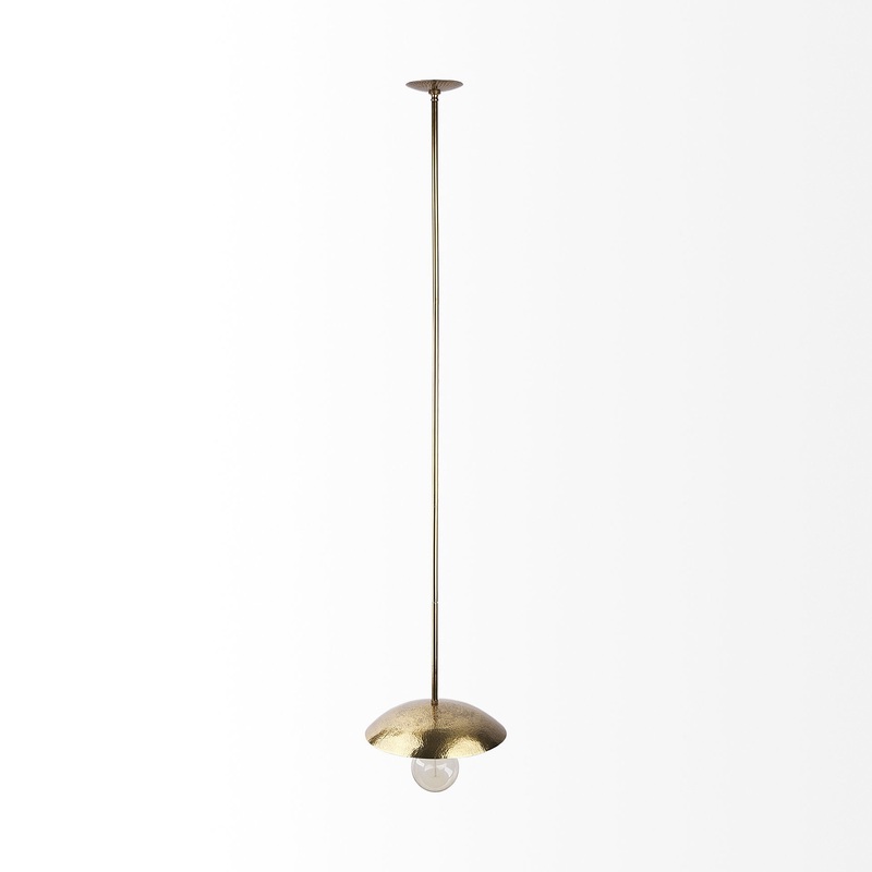 Hammered Gold Metal Hanging Pendant Light By Homeroots