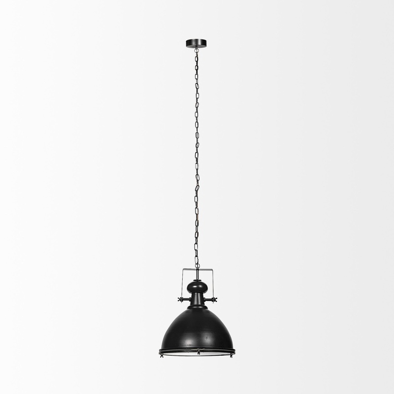 Industrial Black Metal Hanging Pendant Light By Homeroots
