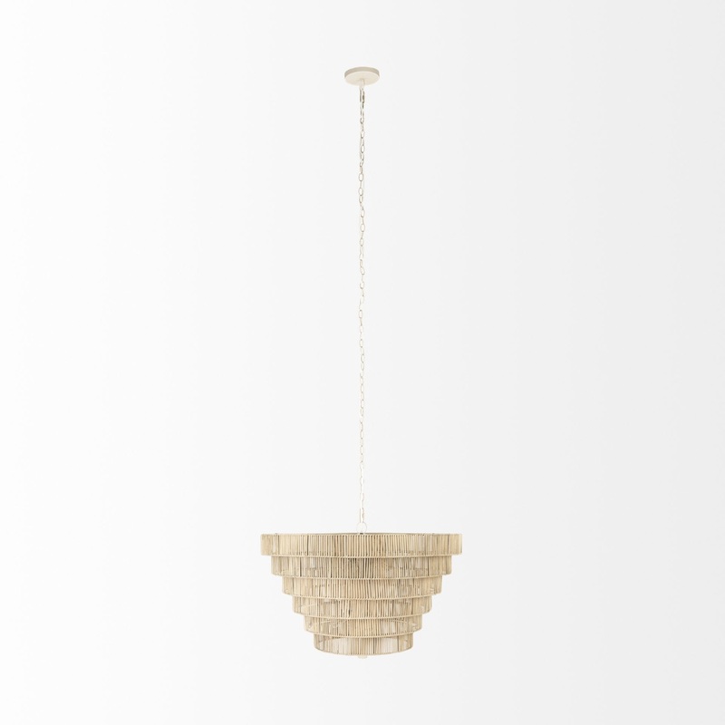 Light Brown Six Tier Hanging Chandelier By Homeroots