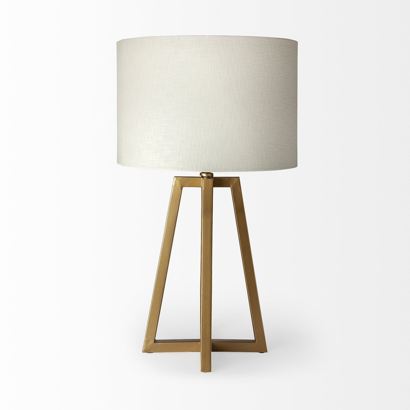 Metallic Gold Tone Geometric Table Lamp By Homeroots