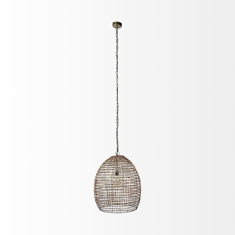 Metallic Woven Hanging Pendant Light By Homeroots