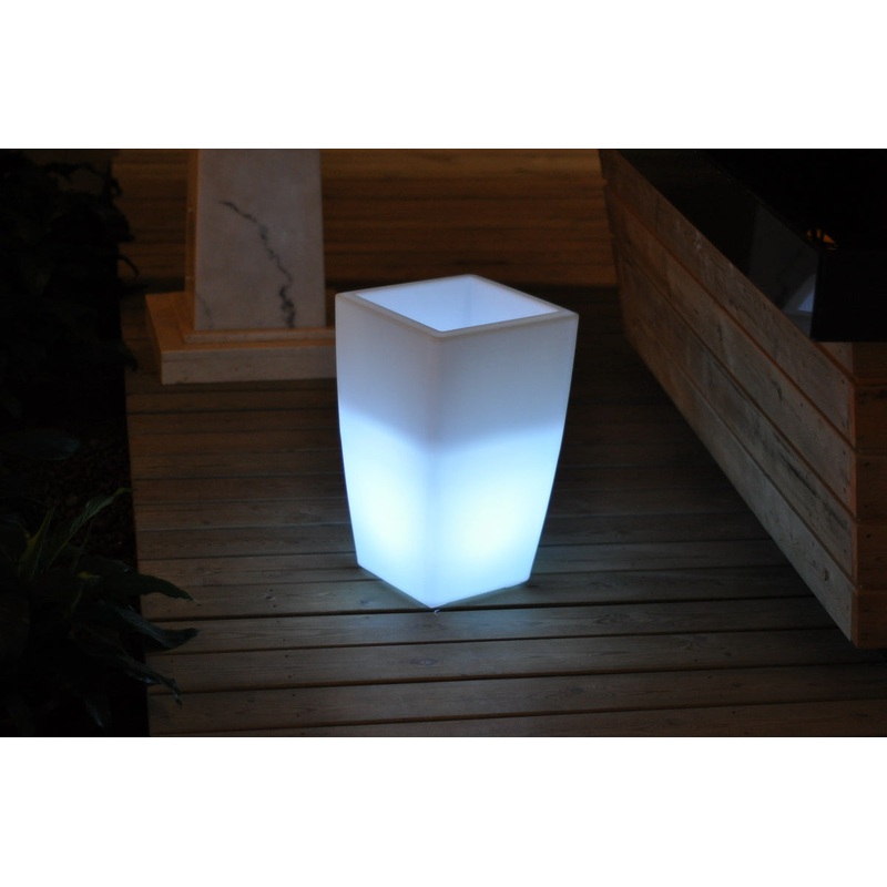 Multi PE Plastic Square LED Planter By Homeroots