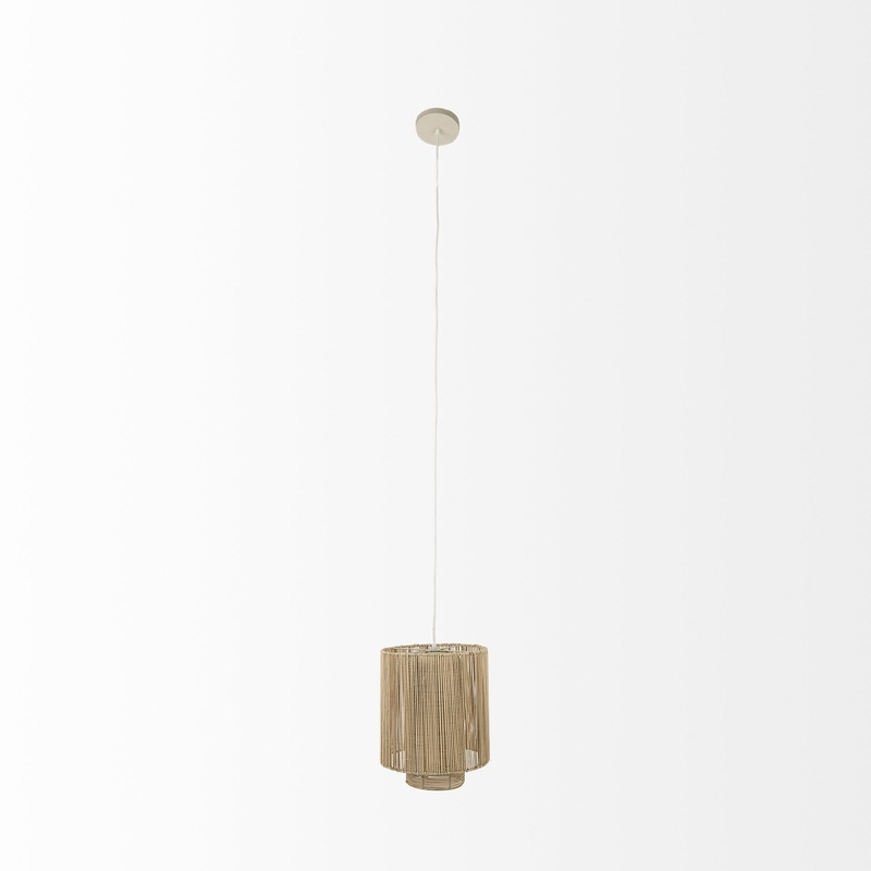Natural Cane Cylindrical Hanging Pendant Light By Homeroots