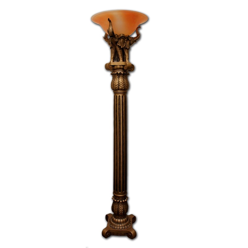 Pillar Table Lamp with Elephant Details By Homeroots