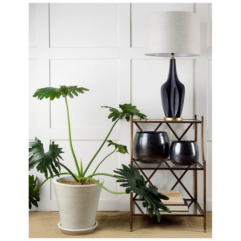 Sculptural Slate Blue Table Lamp By Homeroots