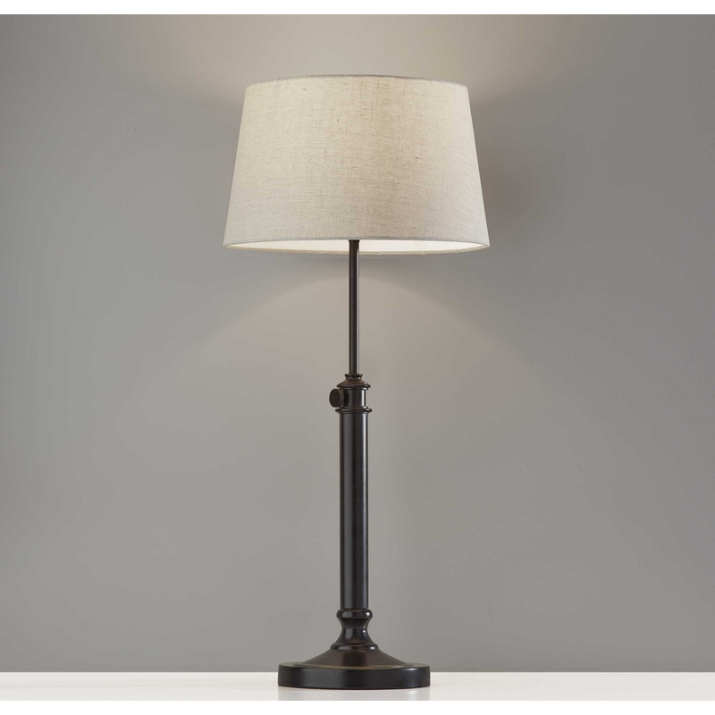 Set of 2 Black Metal Adjustable Height Table Lamp By Homeroots
