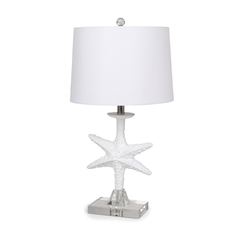 Set of 2 White Coastal Starfsh Table Lamps By Homeroots