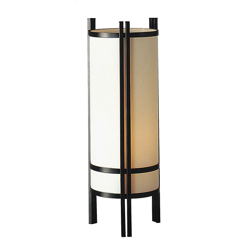 Shoji Inspired Linen and Wood Table Lamp By Homeroots