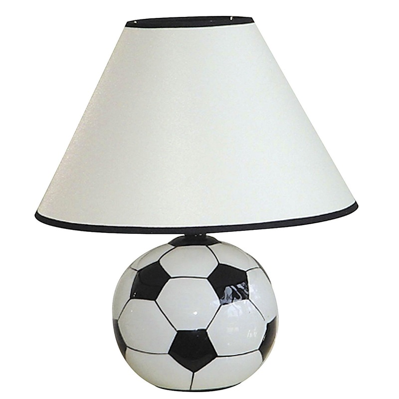 Soccer Shaped Table Lamp with White Shade By Homeroots