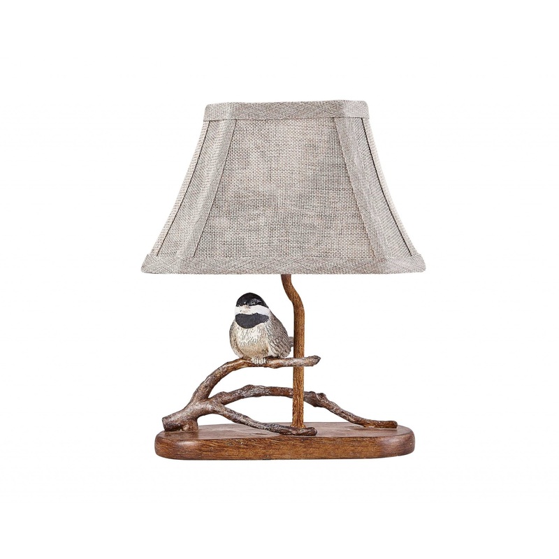 Songbird on a Branch Accent Lamp with Tailored Shade By Homeroots