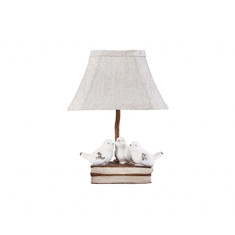 Three feathered Friends Atop a Stack of Books Accent Lamp By Homeroots