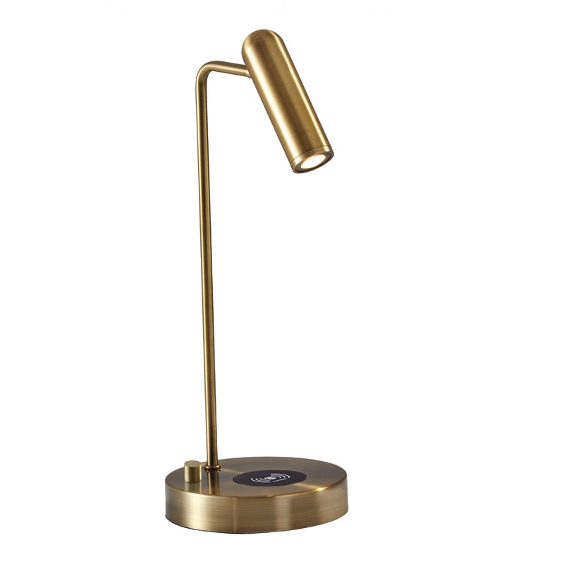 Ultra Sleek Brass Metal LED Desk Lamp