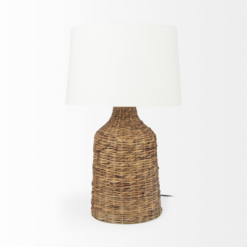 Updated Rustic Brown Wicker Table Lamp By Homeroots