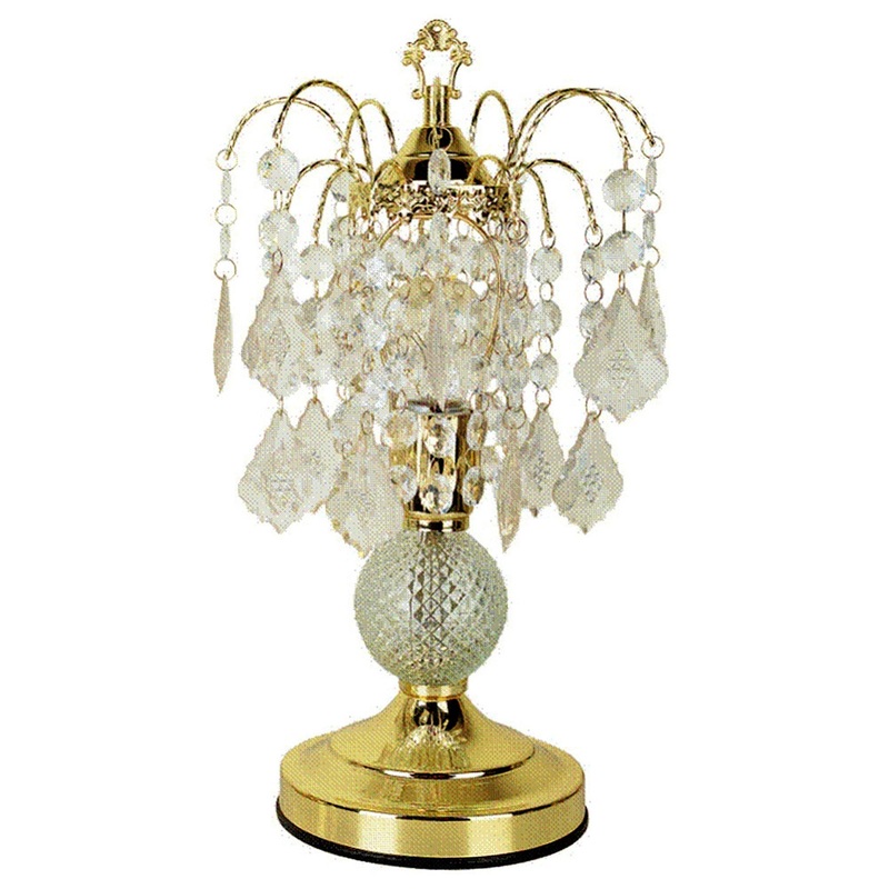 Vintage Gold Glass Chandelier Table Lamp By Homeroots