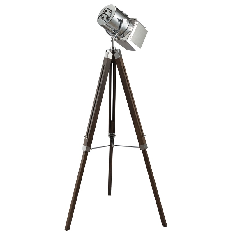Antique Oak Chrome Metal Wood Floor Lamp By Homeroots