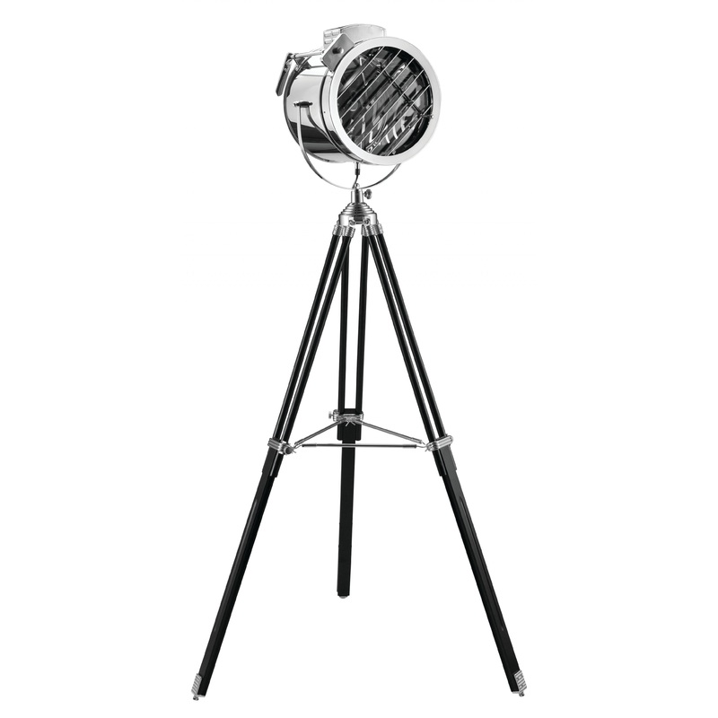 Black Chrome Metal Wood Floor Lamp By Homeroots