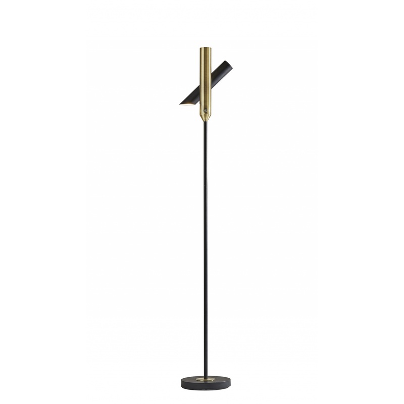 Black Metal LED Torchiere By Homeroots