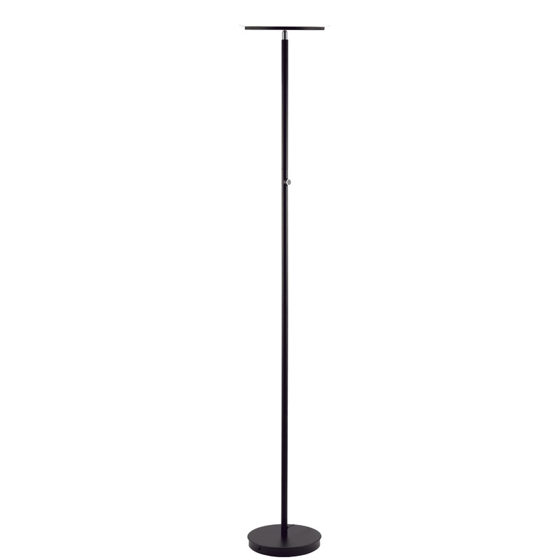 Black Metal LED Touch Floor Lamp By Homeroots