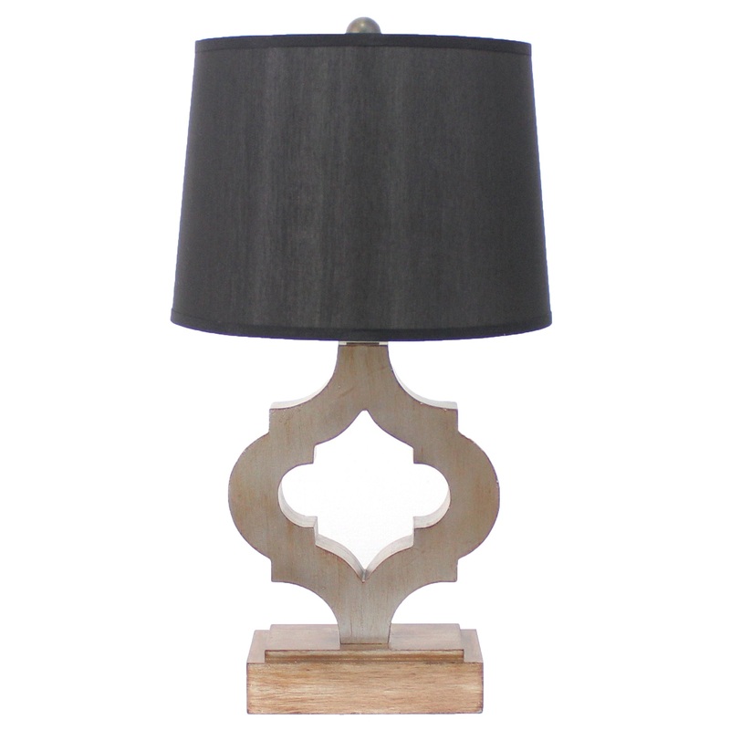 Black Traditional Wooden Linen Shade - Table Lamp By Homeroots