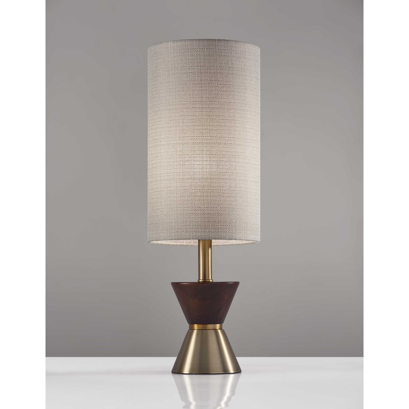 Brass Wood Metal Diabolo Table Lamp By Homeroots