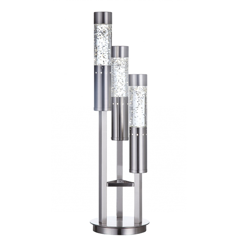 Brushed Nickel Metal Glass LED Table Lamp By Homeroots