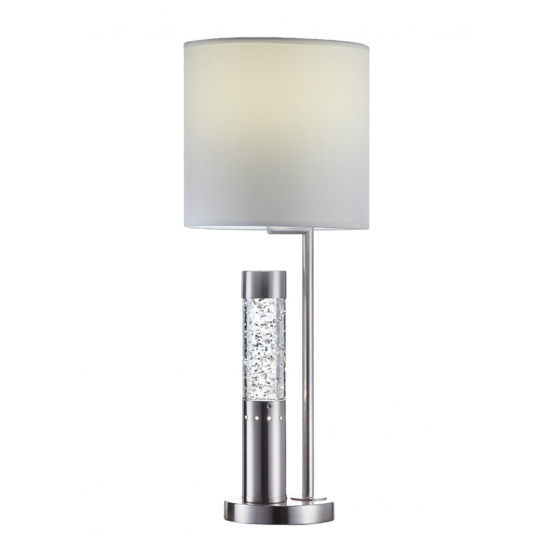Brushed Nickel Sequin Glass LED Table Lamp By Homeroots