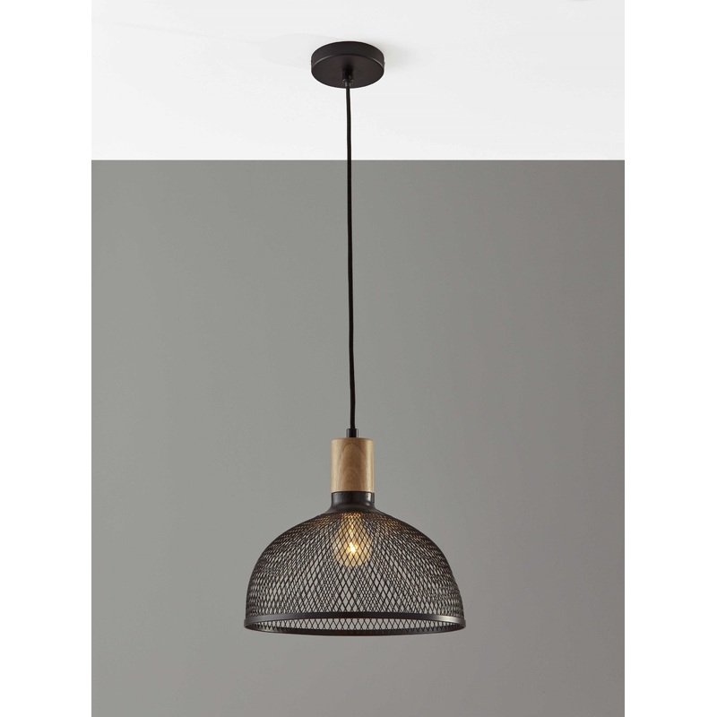 Caged Black Metal Large Ceiling Pendant By Homeroots