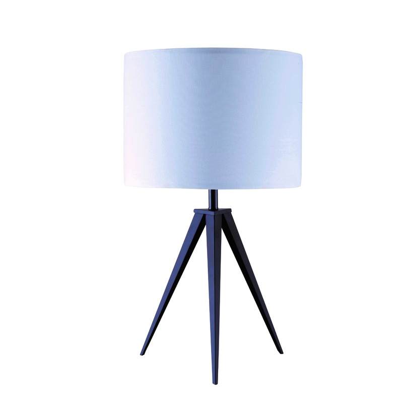 Contemporary Black Tripod Table Lamp By Homeroots