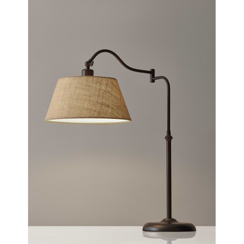 Dark Bronze Metal Swing Arm Adjustable Table Lamp By Homeroots