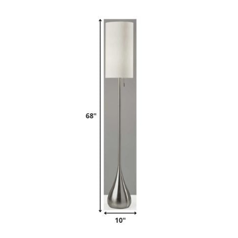 Floor Lamp Brushed Steel Metal Teardrop Base By Homeroots