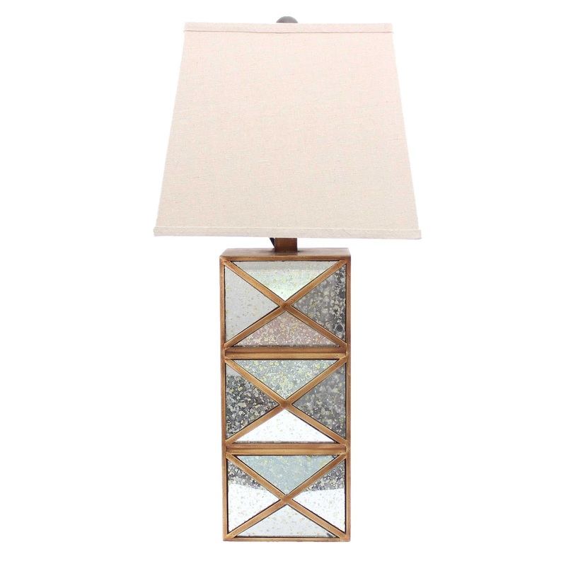 Gold Modern Illusionary Mirrored Base - Table Lamp By Homeroots