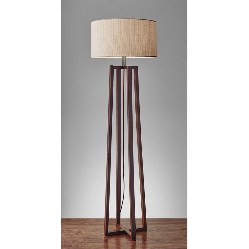 Modern Walnut Birch Wood Floor Lamp By Homeroots