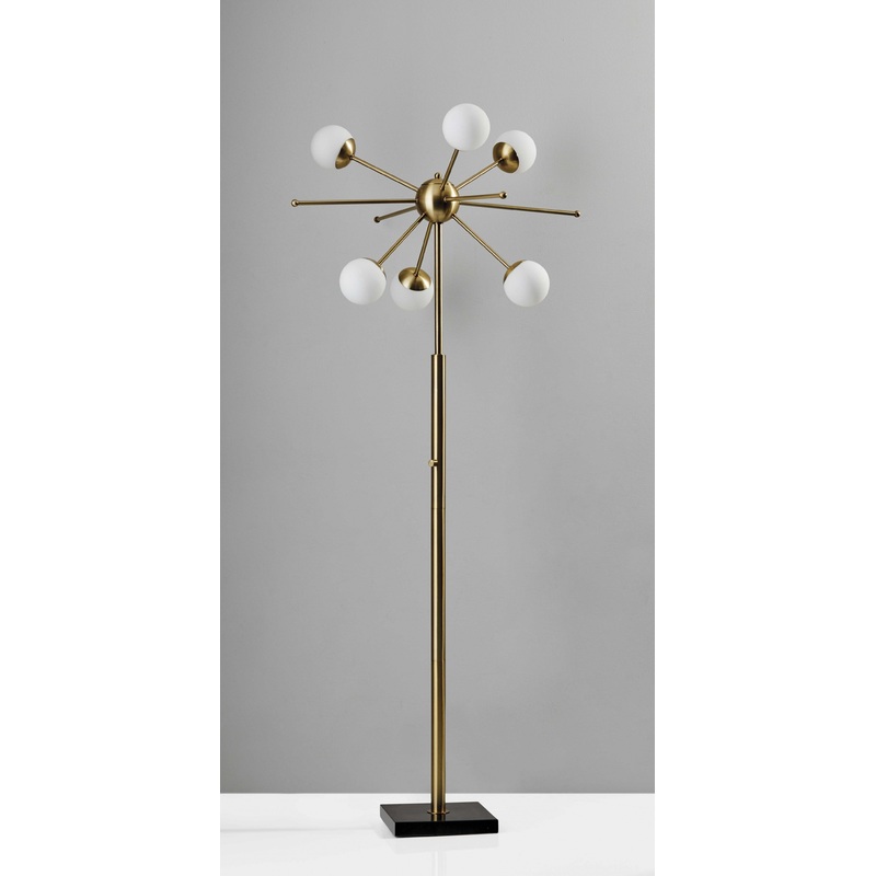 Orbital Sphere Brass Metal LED Floor Lamp By Homeroots