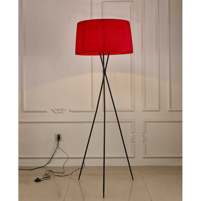 Red Metal Floor Lamp By Homeroots