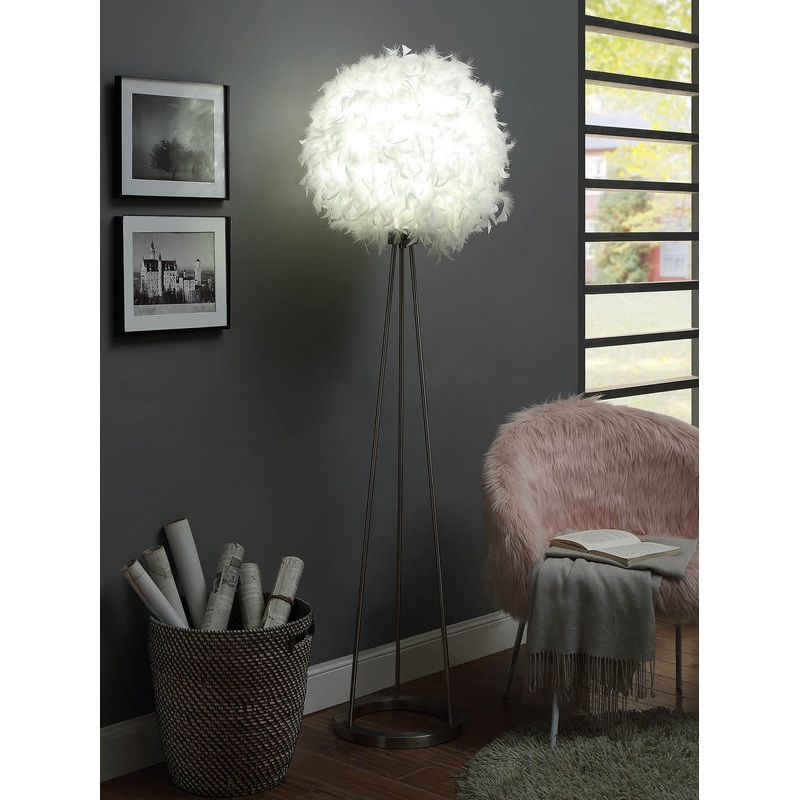 Sand Nickel Metal Floor Lamp By Homeroots