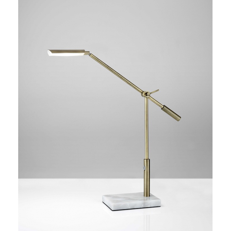 Sleek Brass Metal Adjustable and Dimmable LED Desk Lamp By Homeroots