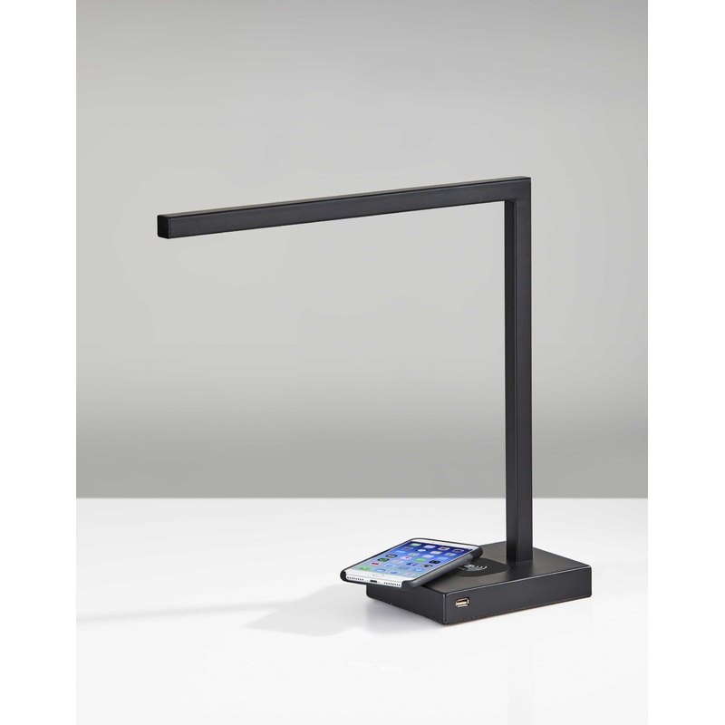 Slender Bar Black Metal LED Charging Desk Light By Homeroots