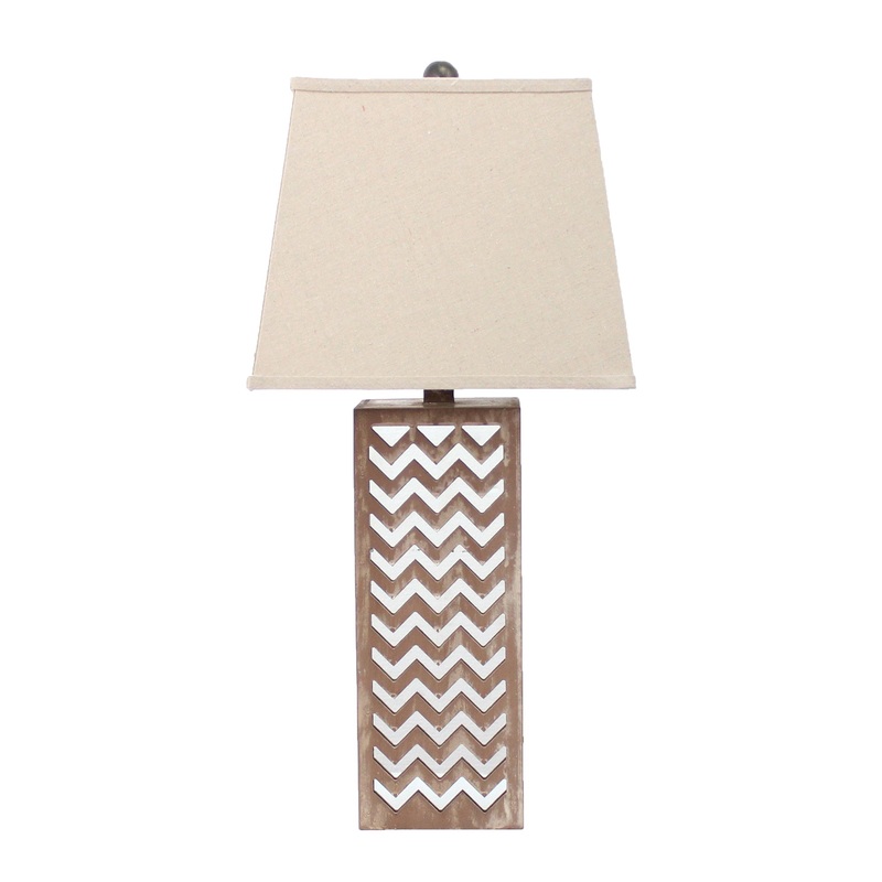 Tan Metal Mirror - Table Lamp By Homeroots