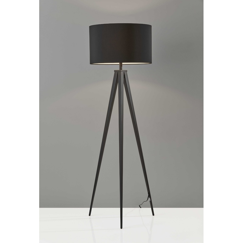 Treble Floor Lamp Three Black Metal Legs By Homeroots
