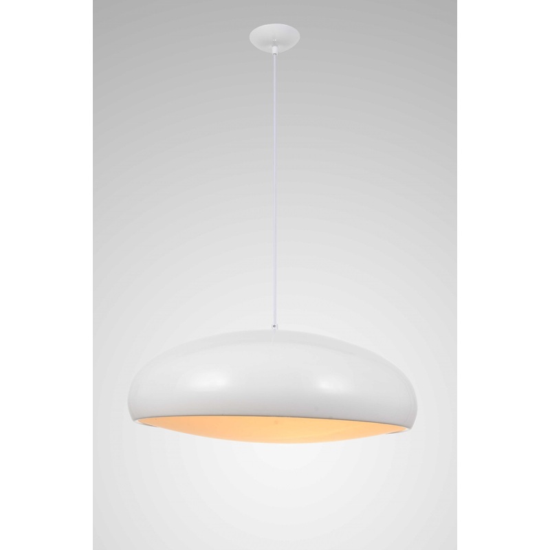 White Aluminum Pendant Lamp By Homeroots - 372246