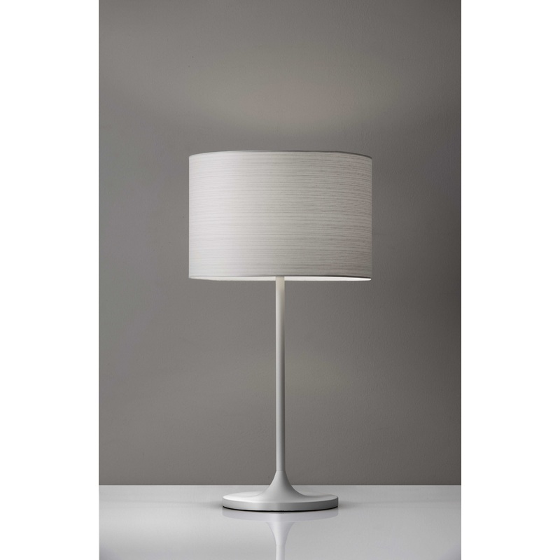 White on White Metal Table Lamp By Homeroots