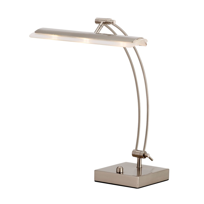 Wide Angle Adjustable Brushed Steel Metal LED Desk Lamp By Homeroots