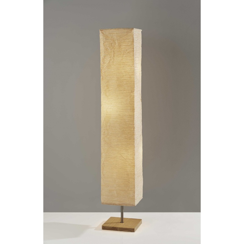 Wildside Paper Shade Floor Lamp with Natural Wood Base By Homeroots