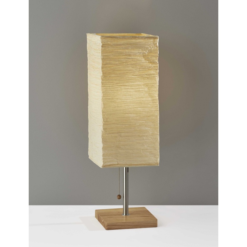 Wildside Paper Shade with Natural Wood Table Lamp By Homeroots