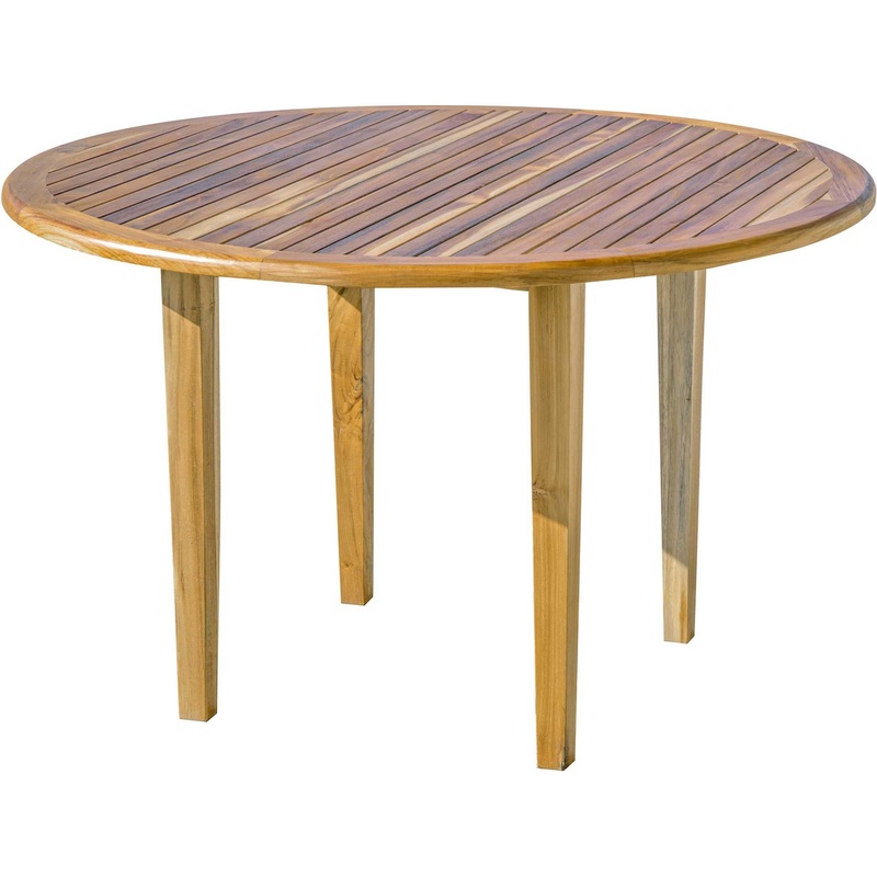 37" Round Compact Teak Dining Table in Natural Finish By Homeroots - 376766