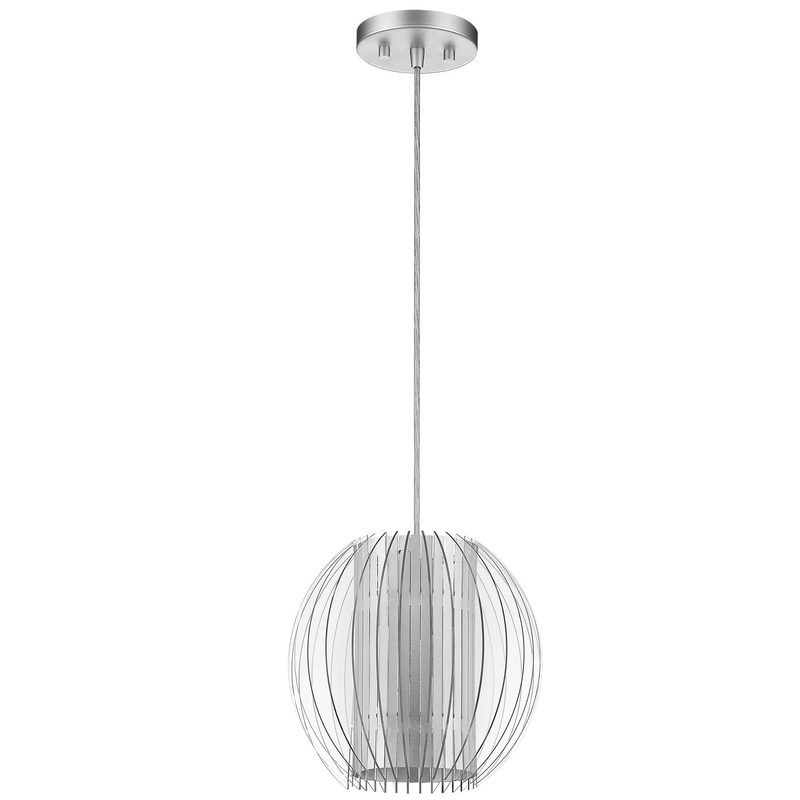 Acrylic and Steel Shade Hanging Globe Light By Homeroots