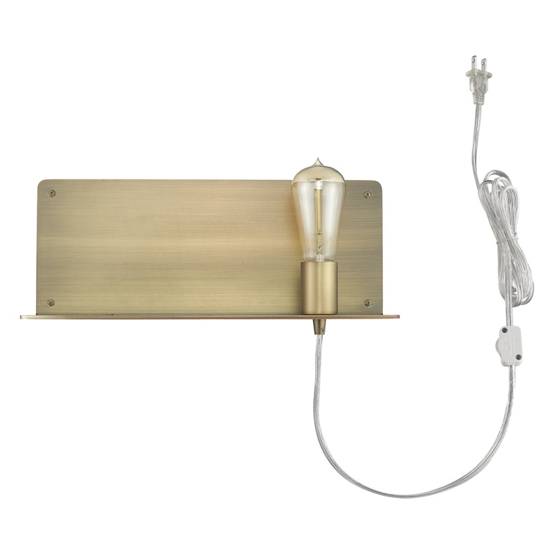 Dull Gold Shelf Wall Light By Homeroots